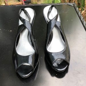 black platform heels open toe women’s size 9